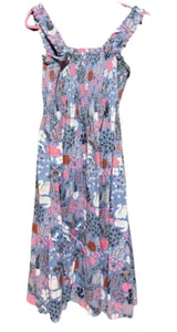 Kate Spade Garden Posy gesmoktes Midikleid Kaktus Katzenmotiv Größe S - Bild 1 von 5
