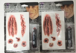 Stitches bullet hole Worms 20s Gangster Scars 3 Bloody scratches Kit Set of 2 - Picture 1 of 4