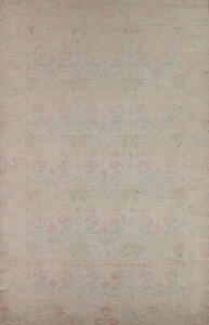 Vegetable Dye Floral Oushak Turkish Area Rug 10x14 Wool Handmade Room Size Rug - Picture 1 of 21