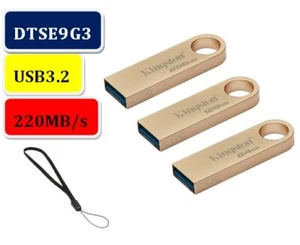 Kingston 256GB 128GB 64GB SE9 G3 USB 3.2 Flash Drive Memory Stick 220MB/s lot UK - Picture 1 of 9