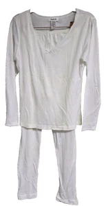 De colección. Conjunto de pijama Cuddl de seda para mujer talla S pequeño blanco manga larga pantalones largos - Imagen 1 de 9