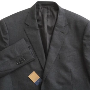 Charles Tyrwhitt Mens Suit Jacket Blazer Charcoal Gray Wool Natural Stretch 48R - Picture 1 of 12