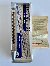 Antique Aluminum Grain Bin And Soil Utility Thermometer-Fahrenheit Centigrade