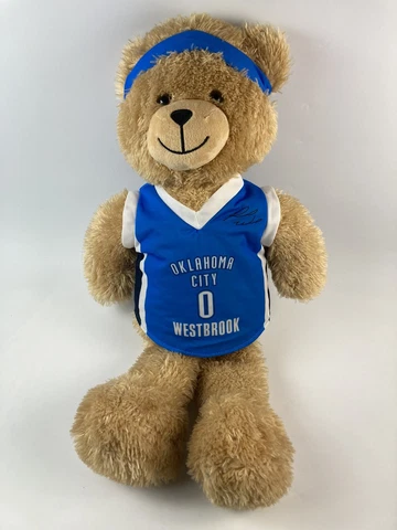 Russel Westbrook OKC Thunder 27” Plush Teddy Bear Basketball Jersey EUC Cover
