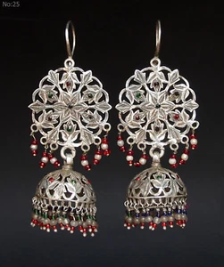 nomaden silber Ohrringe kuchi silver wedding Vintage earring Afghanistan No18/25 - Picture 1 of 6