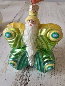 Patricia Breen Santa Schmetterling Flutterby grün Glitzer Ornament Weihnachtsbaum - Bild 1 von 10