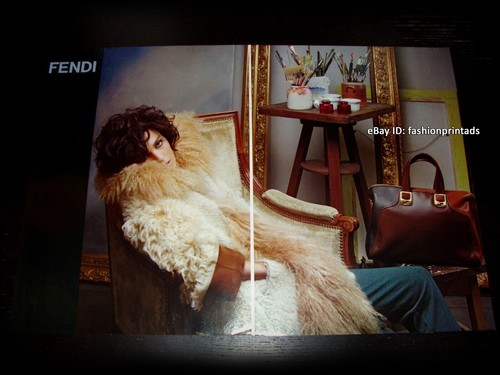 FENDI 4 pagine STAMPA ANNUNCIO autunno 2011 ANJA RUBIK Karl Lagerfeld DONNA IN PELLICCIA CAPPOTTO