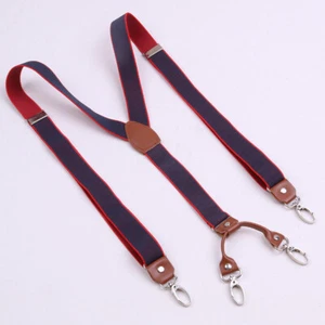 Men 2.5cm Width Hooks Suspenders Adjustable Y-Back Brace Strap Pants Accessories - Picture 1 of 18