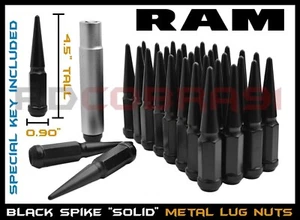 Full Set 8x6.5 Dodge Ford 9/16"-18 Thread Steel Spike Lug Nuts 4.5" Solid Socket - Picture 1 of 7