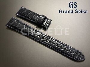 OEM Grand Seiko 19mm Dark Blue Crocodile Leather Strap C01W037J9 Made in Japan
