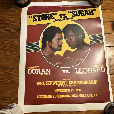 REPLICA Sugar Ray Leonard vs Roberto Duran II Boxing Fight Reproduction Poster Cover