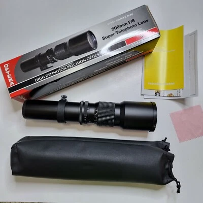Opteka 500mm Super Telephoto F/8 Lens for Nikon T Mount High Definition HD2 - Image 1 of 4