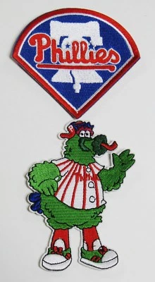 (2) MLB BASEBALL PHILA. PHILLIES PHANATIC MASCOT & LOGO EMBROIDERED PATCHES # 63 - Image 1 of 3