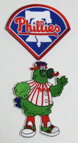 (2) MLB BASEBALL PHILA. PHILLIES PHANATIC MASCOT & LOGO EMBROIDERED PATCHES # 63 Cover
