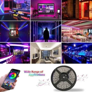 5-30M LED Strip Lights 3528 Bluetooth Music APP Remote Control In/Outdoor Light - Picture 1 of 14