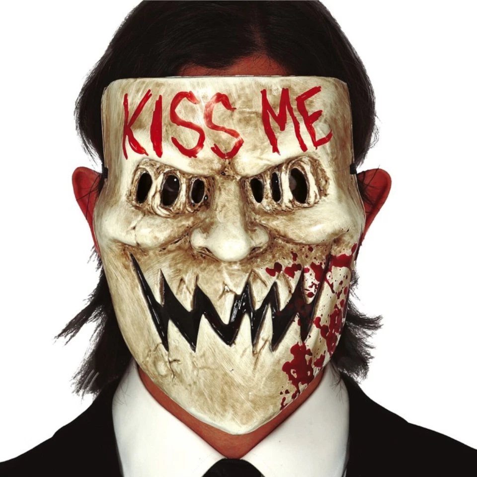 Kunststoff-Maske Kiss Me, mit blutigem Schriftzug - Bild 1 von 1
