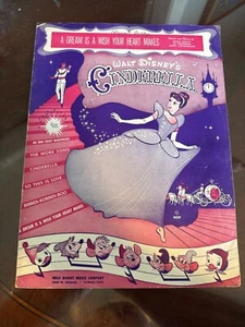 Walt Disneys Cinderella 1950 Sheet Music A Dream IsA Wish Your Heart Makes 50-26 - Picture 1 of 8