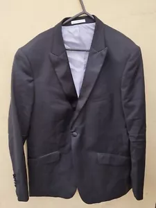 Mens Without prejudice Two Piece Suit Black Blazer Trousers 44R Wool - Picture 1 of 9