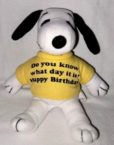 Snoopy Plush Wearing Happy Birthday T-shirt Applause 7" Stuffed Animal Peanuts  - Picture 1 of 6