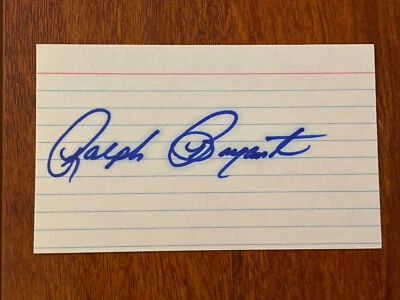 Ralph Bryant - Los Angeles Dodgers - Signed 3x5 Index Card - Image 1 of 3