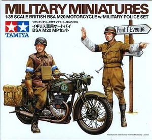 Motocicleta británica Tamiya 1/35 35316 Segunda Guerra Mundial BSA M20 con juego de policía militar - Imagen 1 de 1