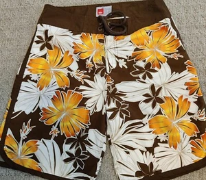 Mossimo Board Shorts 32 x 9 Inseam Hawaiian Sunset Floral - Picture 1 of 5