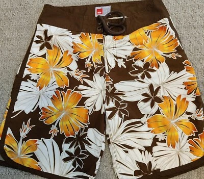 Mossimo Board Shorts 32 x 9 Inseam Hawaiian Sunset Floral - Image 1 of 4