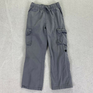 Childrens Place Boys Size 7 Light Gray Cotton Roll Up Cargo Pants Pull On