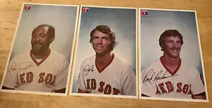 Medias Rojas 1976 3 fotos raras Luis Tiant, Bill Lee, Rick Burleson Star Market - Imagen 1 de 5