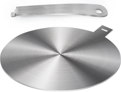 AMVINER 9.45 Inches Induction Plate Adapter for Glass Cooktop, Stainless Steel silver