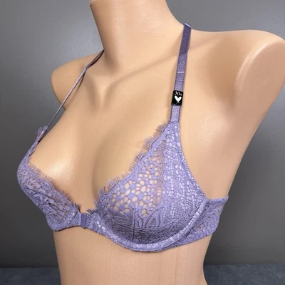 New Victoria’s Secret Very Sexy Unlined Plunge Bra 30A Purple Pearl Racerback - Image 1 of 4