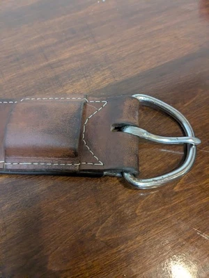 Кожа Tory вестерн 28 дюймов с закатанными краями коричневая кожа - Изображение 1 из 4