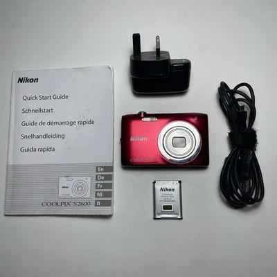 Nikon Coolpix S2600 14MP Compact Digital Camera Tested + Charger, Battery, Guide - Image 1 of 4