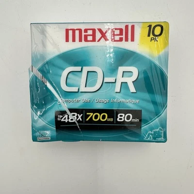 MAXELL CD-R 700MB 80min 48X Recordable Compact Disc CD 10 Pack - Image 1 of 4