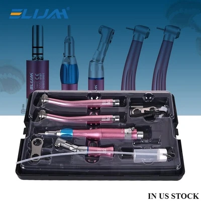 Kit de peças de mão dentais de alta/baixa velocidade 2/4 furos reto/contra ângulo conjunto de peças de mão - Imagem 1 de 4