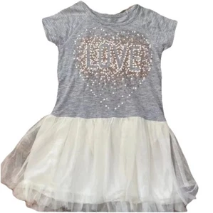 Epic Threads ʻLoveʻ Pullover T-shirt Dress Layered Tulle Bottom Girls Size 6 - Picture 1 of 15