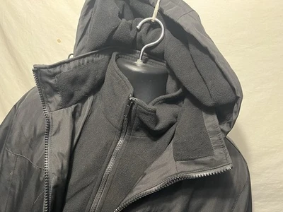 Roundtree & Yorke Exterior PARA HOMBRES TALLA M Chaqueta Negra Abrigo con Capucha Forrado Prendas de Exterior Foto 1 de 4