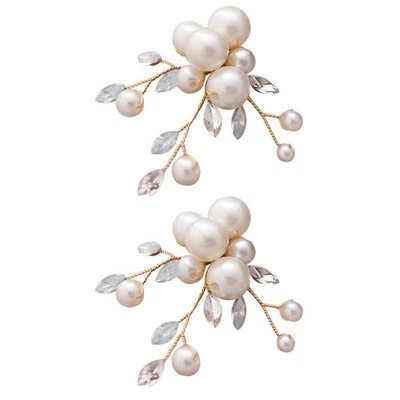 2 Paare Mode Pearl Schuhe Schnalle Abnehmbare Schuhe Hochzeitsschuhe - Bild 1 von 4