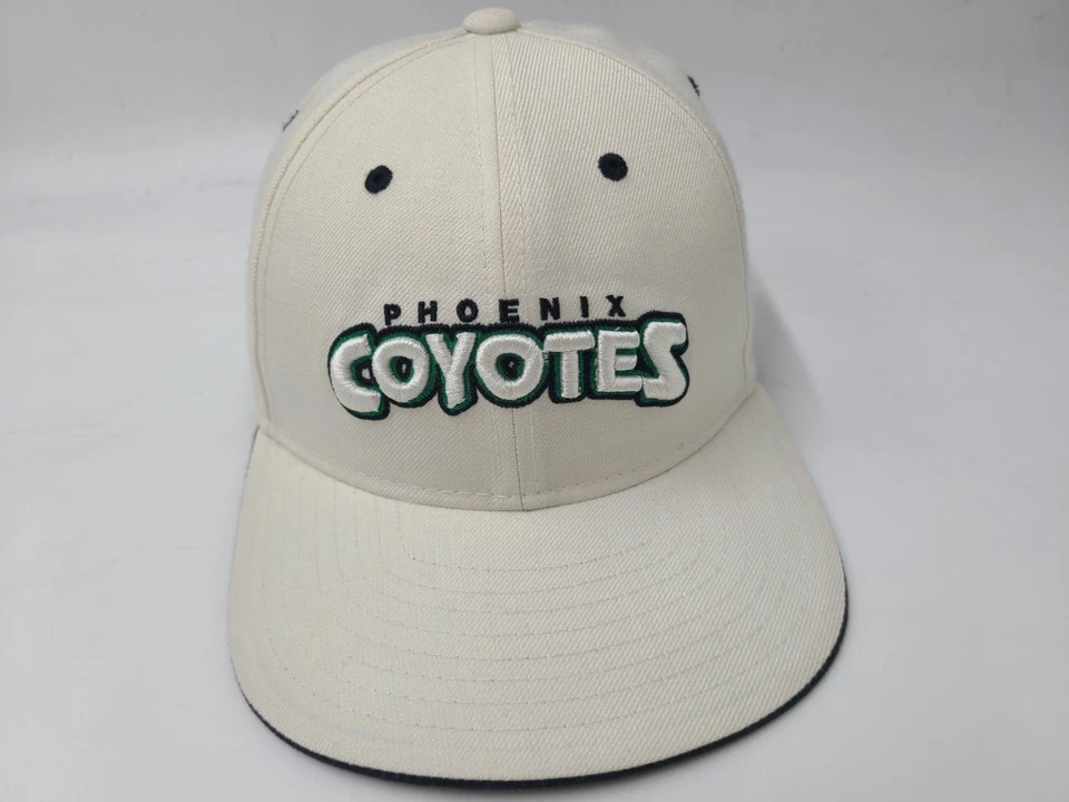 Gorra ajustable vintage Phoenix Coyotes New Era mezcla de lana NHL hockey blanca Foto 1 de 4