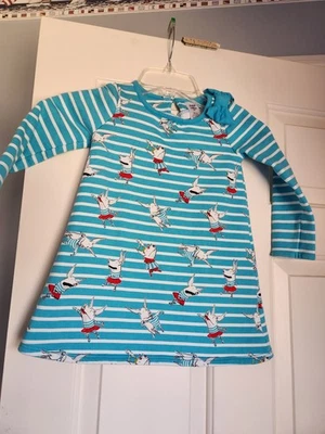 Olivia para Gymboree Niña Vestido Cerdo Rayas Tejido Vestido Talla 4 Excelente Foto 1 de 2