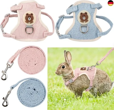 2 Stück Kaninchen Leine,Verstellbare Hasenleine,120cm Weiches Kaninchen  - Bild 1 von 4