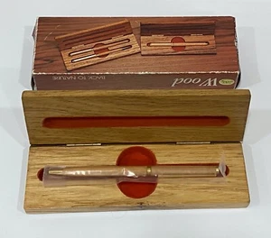 Back to Nature Ball Point Pen In Wood & Metal W/Wood Box Great Gift ! - Picture 1 of 3
