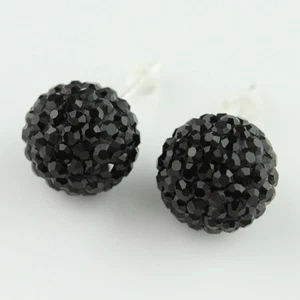 Sparkle CZ Crystal Round Disco Ball Sliver Stud Earrings 6mm 8mm 10mm 12mm New - Picture 1 of 52