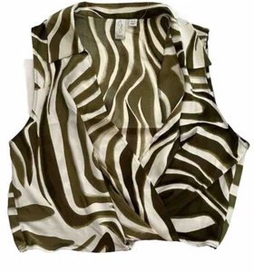 Joie Damen ärmellose Bluse Größe M grün weiß - Bild 1 von 7