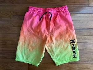 Boys HURLEY Pink Orange Yellow Ombré Swim Shorts Bathing Suit Size Medium - Picture 1 of 7