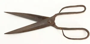 = 1650-1700 Wrought Iron Black Smith Forged Scissors, EARLY Pilgrim Primitive - Picture 1 of 16