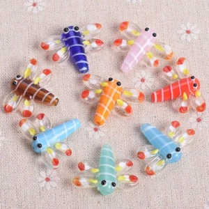 2pcs Handmade Dragonfly 26x21mm Lampwork Glass Loose Beads For Jewelry Making - Picture 1 of 12
