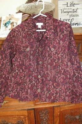 Chaqueta Blazer Para Mujer CHRISTOPHER & BANKS Tapiz Talla Pequeña L#76 Foto 1 de 4