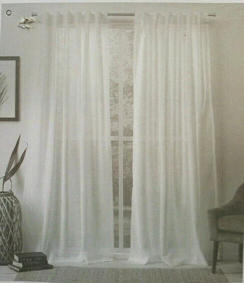 Exclusive Home Bella Curtain Panel Pair w/Hidden Tab Top 54" x 96" Silver  S9927 - Image 1 of 4
