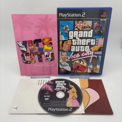Grand Theft Auto: Vice City (PAL Sony PS2, 2002) *Near Mint* CIB *Disc Perfect* - Image 1 of 4